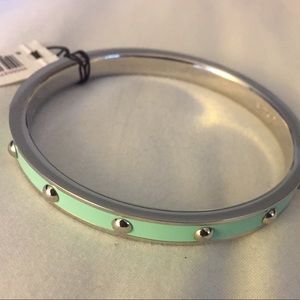 Silver & Turquoise Coach Bangle